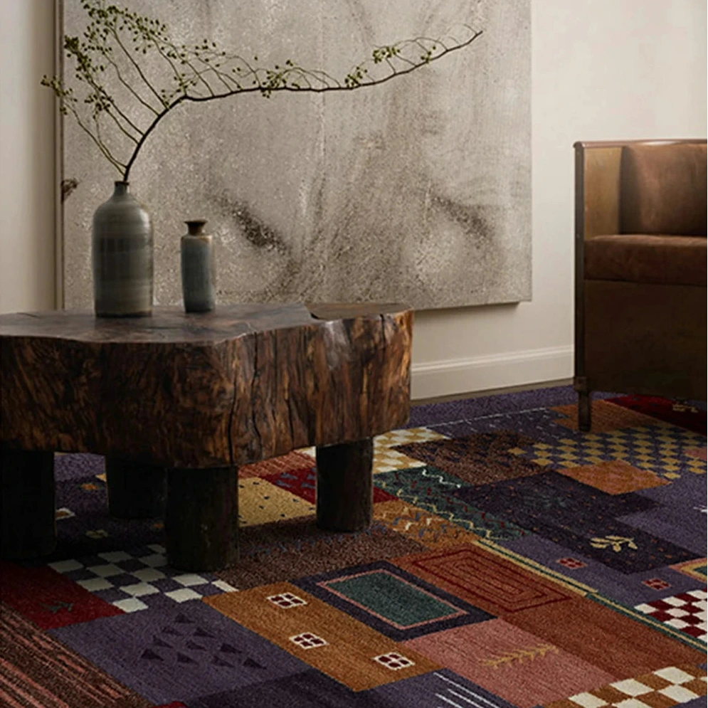 LIVARA 160/200cm Yade Green Loop-Pile Rug - Upgraded Non-Slip Eco Cotton-Latex Backing - Waterproof, Stain-Resistant, Soft & Durable - Purple