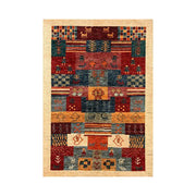 LIVARA 160/200cm Gabbeh Multi-Color Loop-Pile Rug - Upgraded Non-Slip Eco Cotton-Latex Backing - Waterproof, Stain-Resistant, Soft & Durable - Multi-Color