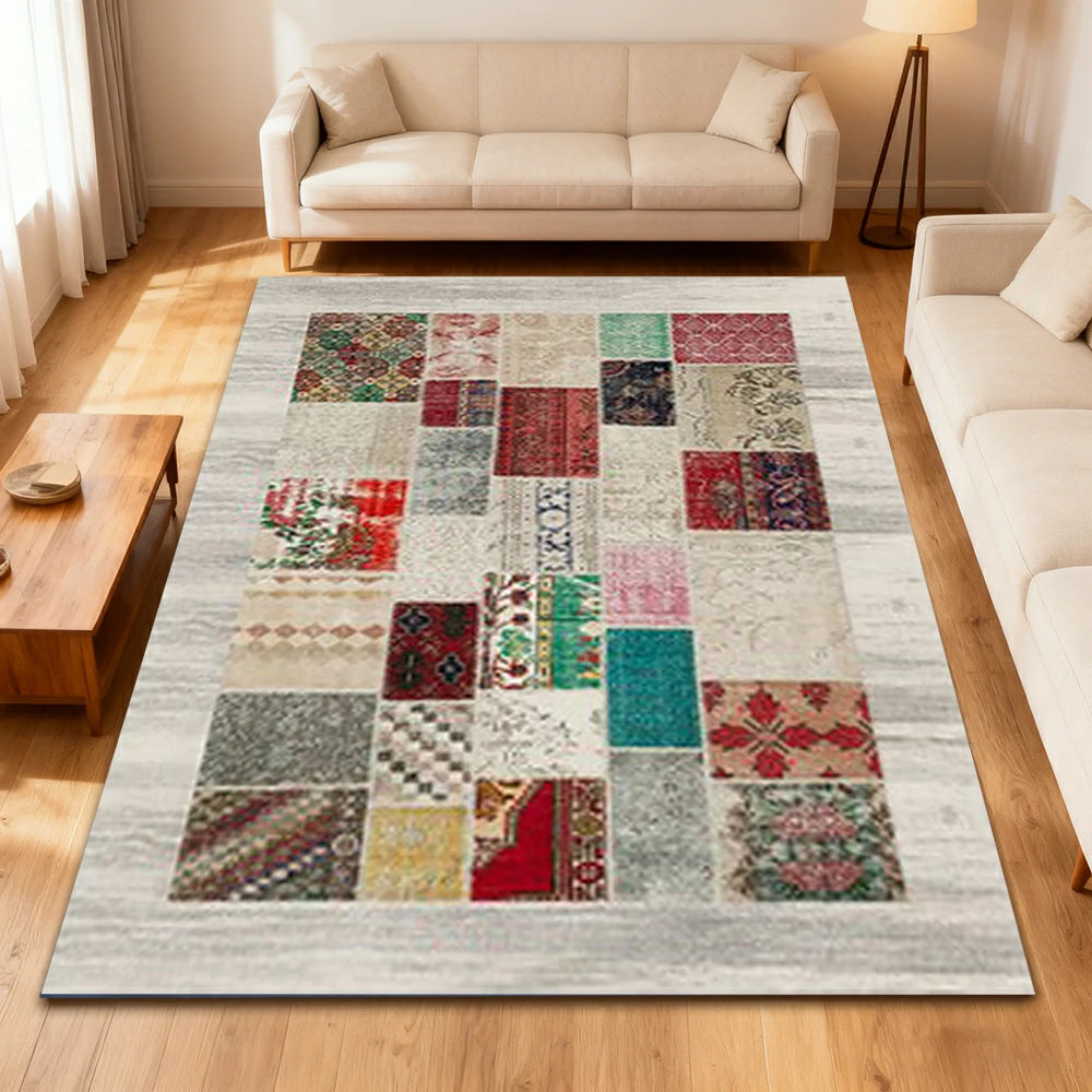 LIVARA 160/200cm Loop-Pile Rug - Upgraded Non-Slip Eco Cotton-Latex Backing - Waterproof, Stain-Resistant, Soft & Durable - Light Grey