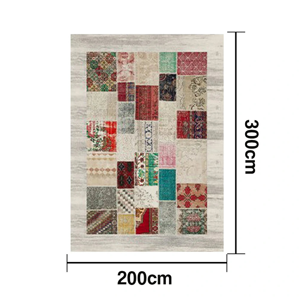 LIVARA 160/200cm Loop-Pile Rug - Upgraded Non-Slip Eco Cotton-Latex Backing - Waterproof, Stain-Resistant, Soft & Durable - Light Grey