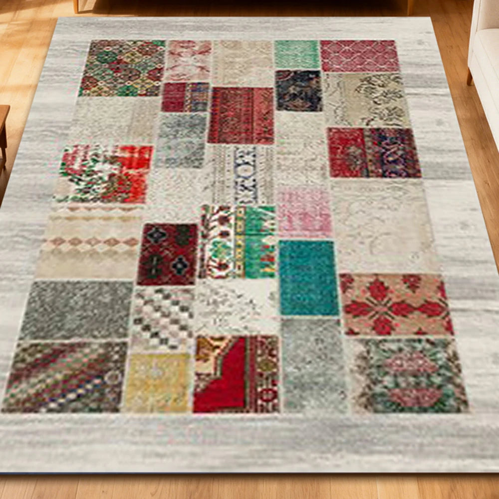 LIVARA 160/200cm Loop-Pile Rug - Upgraded Non-Slip Eco Cotton-Latex Backing - Waterproof, Stain-Resistant, Soft & Durable - Light Grey