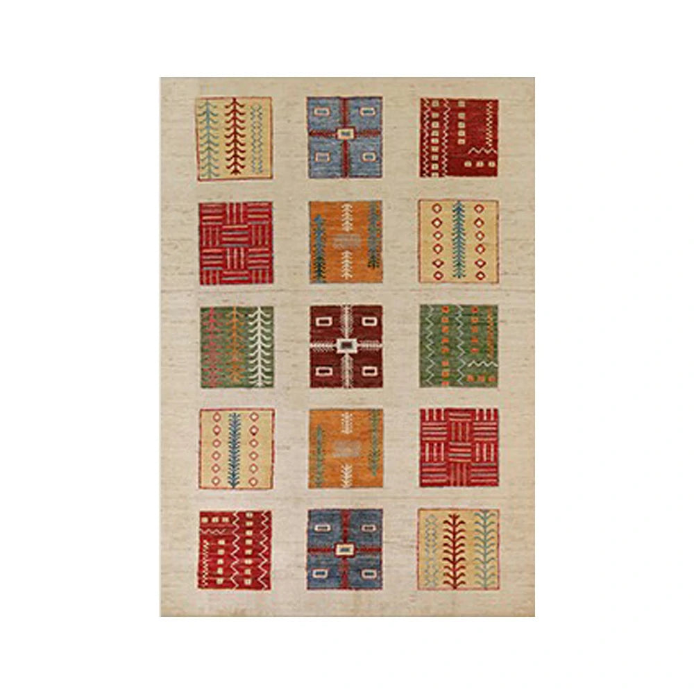 LIVARA 160/200cm Loop-Pile Rug - Upgraded Non-Slip Eco Cotton-Latex Backing - Waterproof, Stain-Resistant, Soft & Durable - Beige Multi-Color