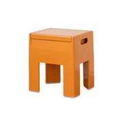 LIVARA Multi-Functional Storage Stool - ABS Material with Hidden Storage, Lightweight Stackable Design, Bedside & Side Table Use - Orange