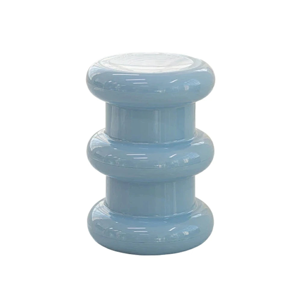 LIVARA Multi-Tier Coffee Table Stool - 2/3-Layer Design, Smooth Rounded Shape, Lightweight & Space-Saving, Modern Home Use - Blue