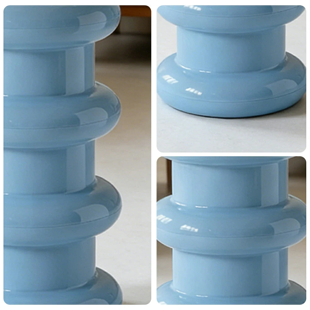 LIVARA Multi-Tier Coffee Table Stool - 2/3-Layer Design, Smooth Rounded Shape, Lightweight & Space-Saving, Modern Home Use - Blue