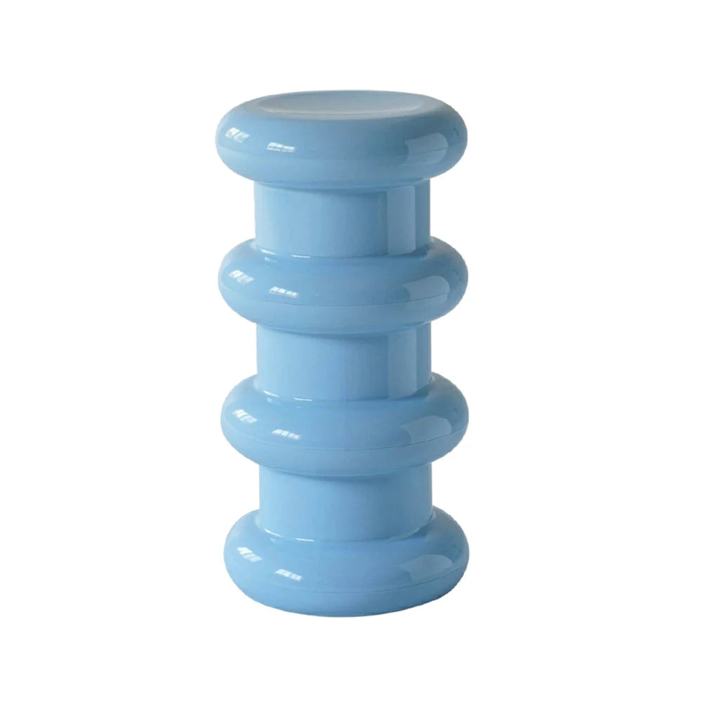 LIVARA Multi-Tier Coffee Table Stool - 2/3-Layer Design, Smooth Rounded Shape, Lightweight & Space-Saving, Modern Home Use - Blue