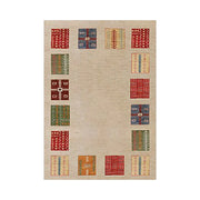 LIVARA 160/200cm Loop-Pile Rug - Upgraded Non-Slip Eco Cotton-Latex Backing - Waterproof, Stain-Resistant, Soft & Durable - Border Multi-Color