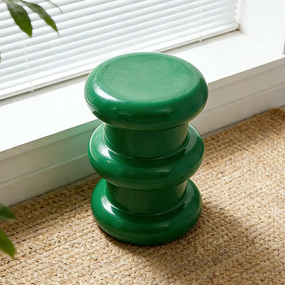 LIVARA Multi-Tier Coffee Table Stool - 2/3-Layer Design, Smooth Rounded Shape, Lightweight & Space-Saving, Modern Home Use - Green