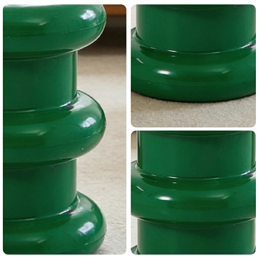 LIVARA Multi-Tier Coffee Table Stool - 2/3-Layer Design, Smooth Rounded Shape, Lightweight & Space-Saving, Modern Home Use - Green