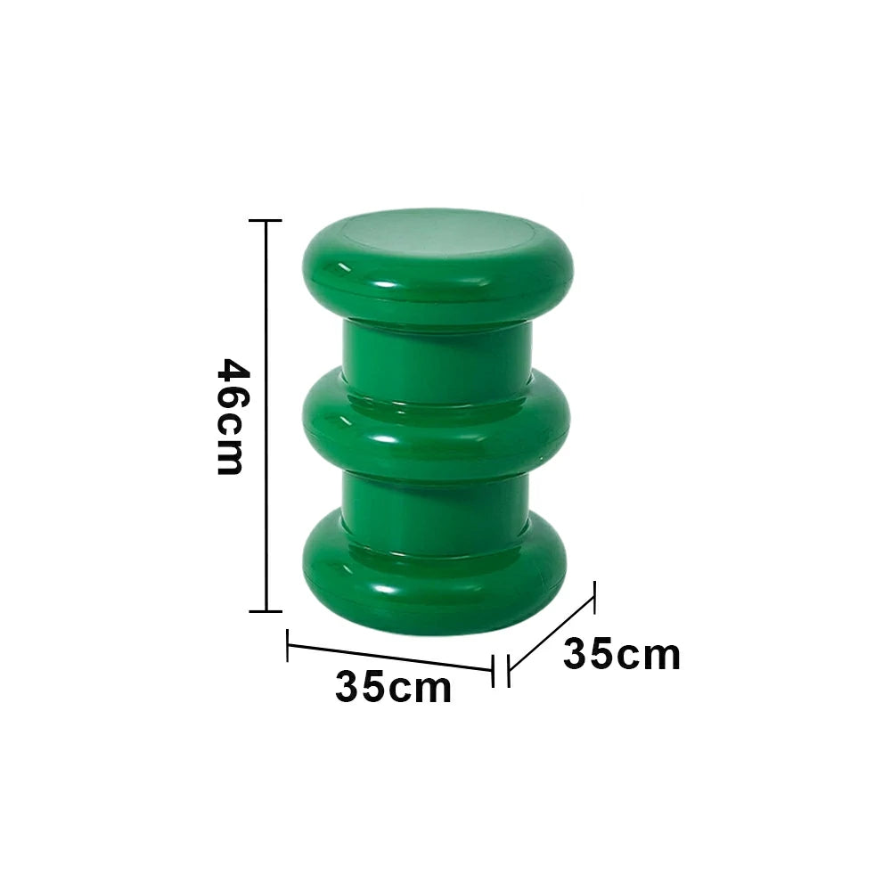 LIVARA Multi-Tier Coffee Table Stool - 2/3-Layer Design, Smooth Rounded Shape, Lightweight & Space-Saving, Modern Home Use - Green