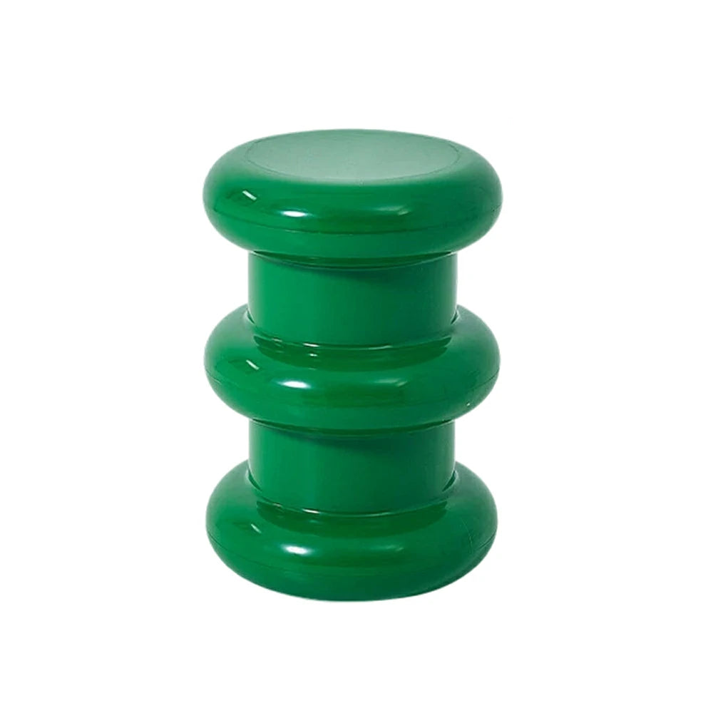 LIVARA Multi-Tier Coffee Table Stool - 2/3-Layer Design, Smooth Rounded Shape, Lightweight & Space-Saving, Modern Home Use - Green