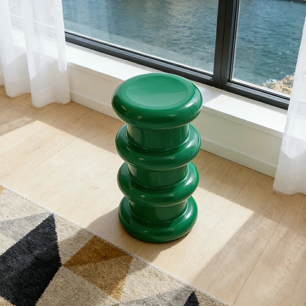 LIVARA Multi-Tier Coffee Table Stool - 2/3-Layer Design, Smooth Rounded Shape, Lightweight & Space-Saving, Modern Home Use - Green
