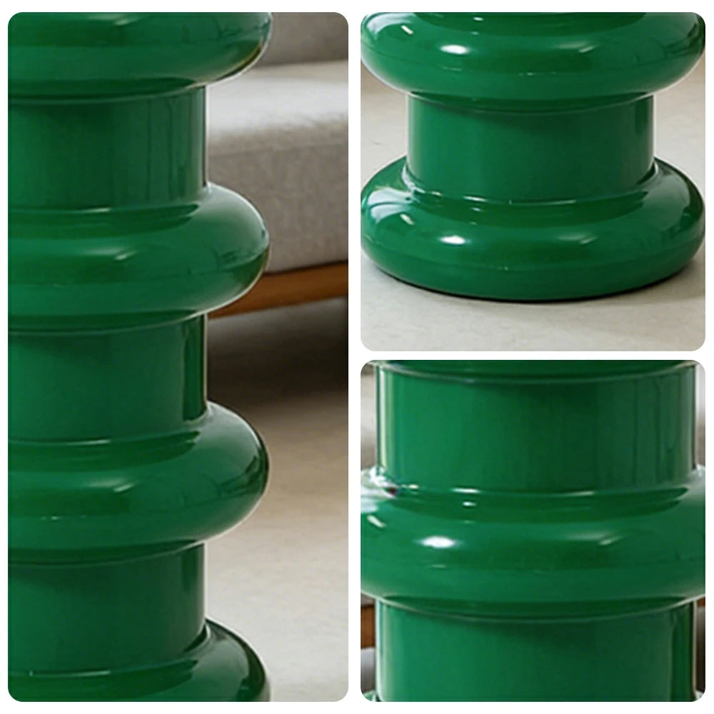 LIVARA Multi-Tier Coffee Table Stool - 2/3-Layer Design, Smooth Rounded Shape, Lightweight & Space-Saving, Modern Home Use - Green
