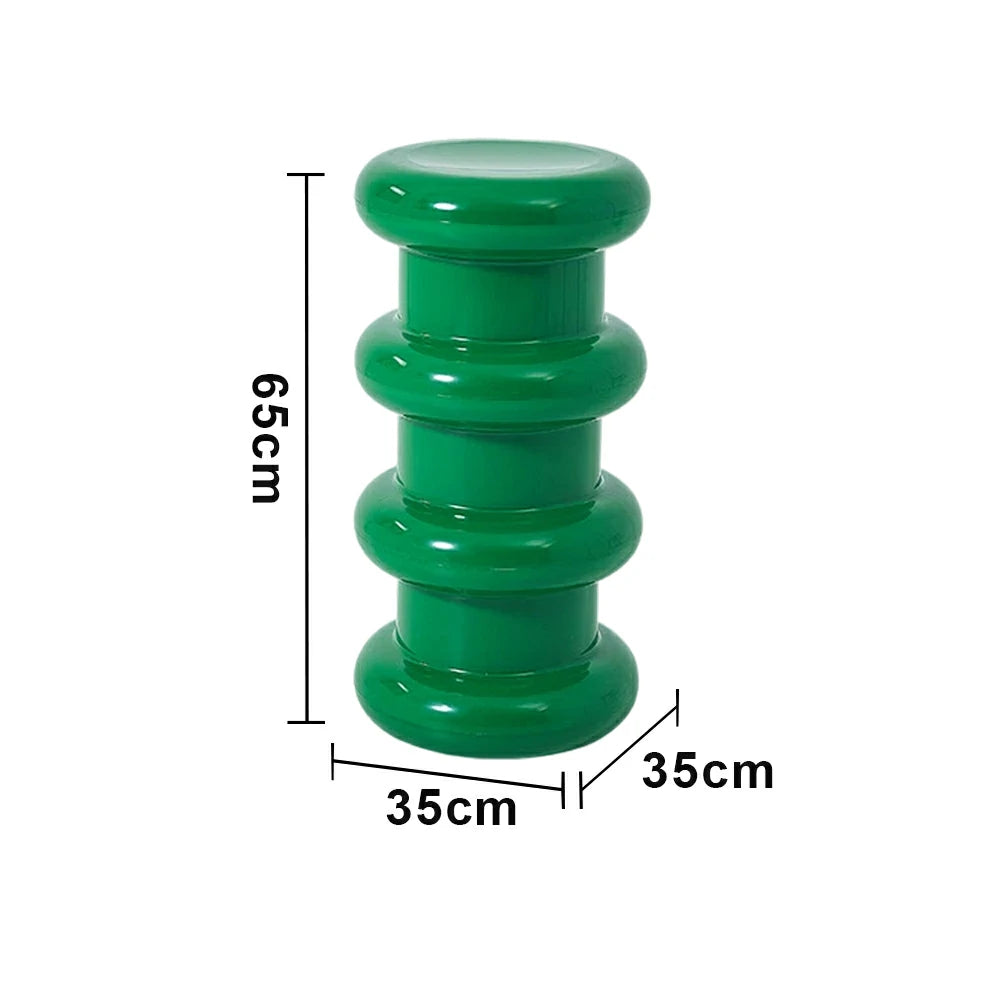 LIVARA Multi-Tier Coffee Table Stool - 2/3-Layer Design, Smooth Rounded Shape, Lightweight & Space-Saving, Modern Home Use - Green