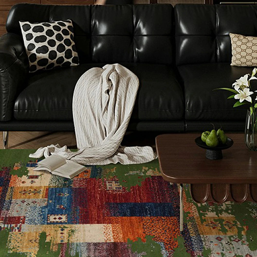 LIVARA 160/200cm Loop-Pile Rug - Upgraded Non-Slip Eco Cotton-Latex Backing - Waterproof, Stain-Resistant, Soft & Durable - Green