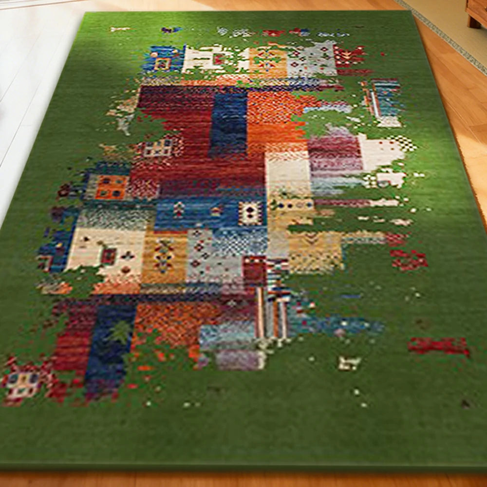 LIVARA 160/200cm Loop-Pile Rug - Upgraded Non-Slip Eco Cotton-Latex Backing - Waterproof, Stain-Resistant, Soft & Durable - Green