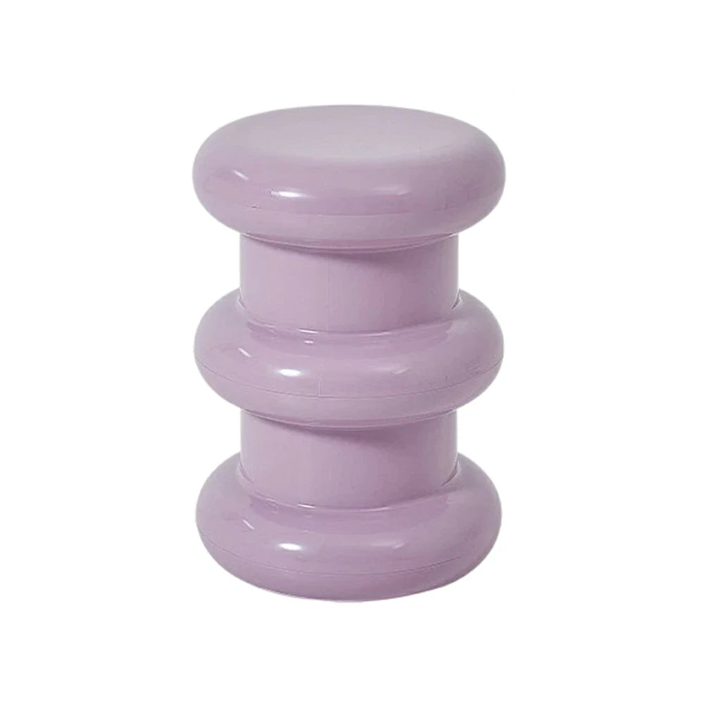 LIVARA Multi-Tier Coffee Table Stool - 2/3-Layer Design, Smooth Rounded Shape, Lightweight & Space-Saving, Modern Home Use - Purple