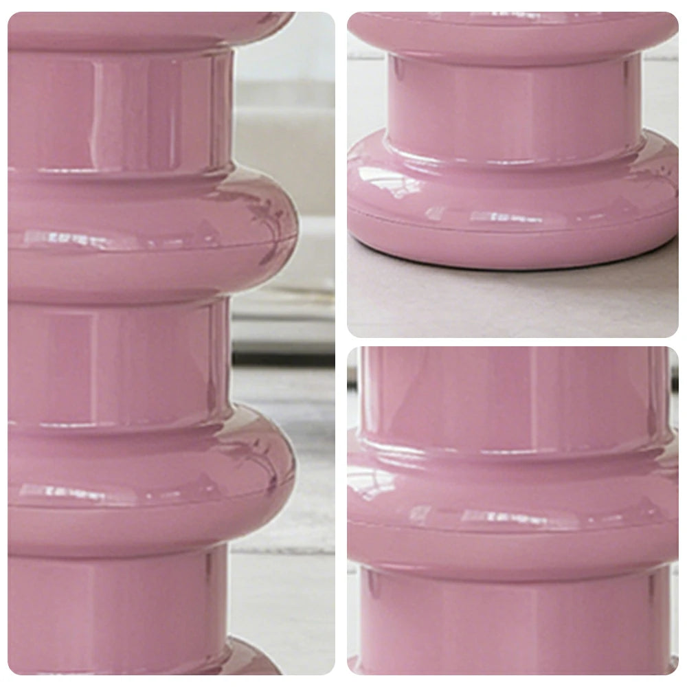 LIVARA Multi-Tier Coffee Table Stool - 2/3-Layer Design, Smooth Rounded Shape, Lightweight & Space-Saving, Modern Home Use - Purple