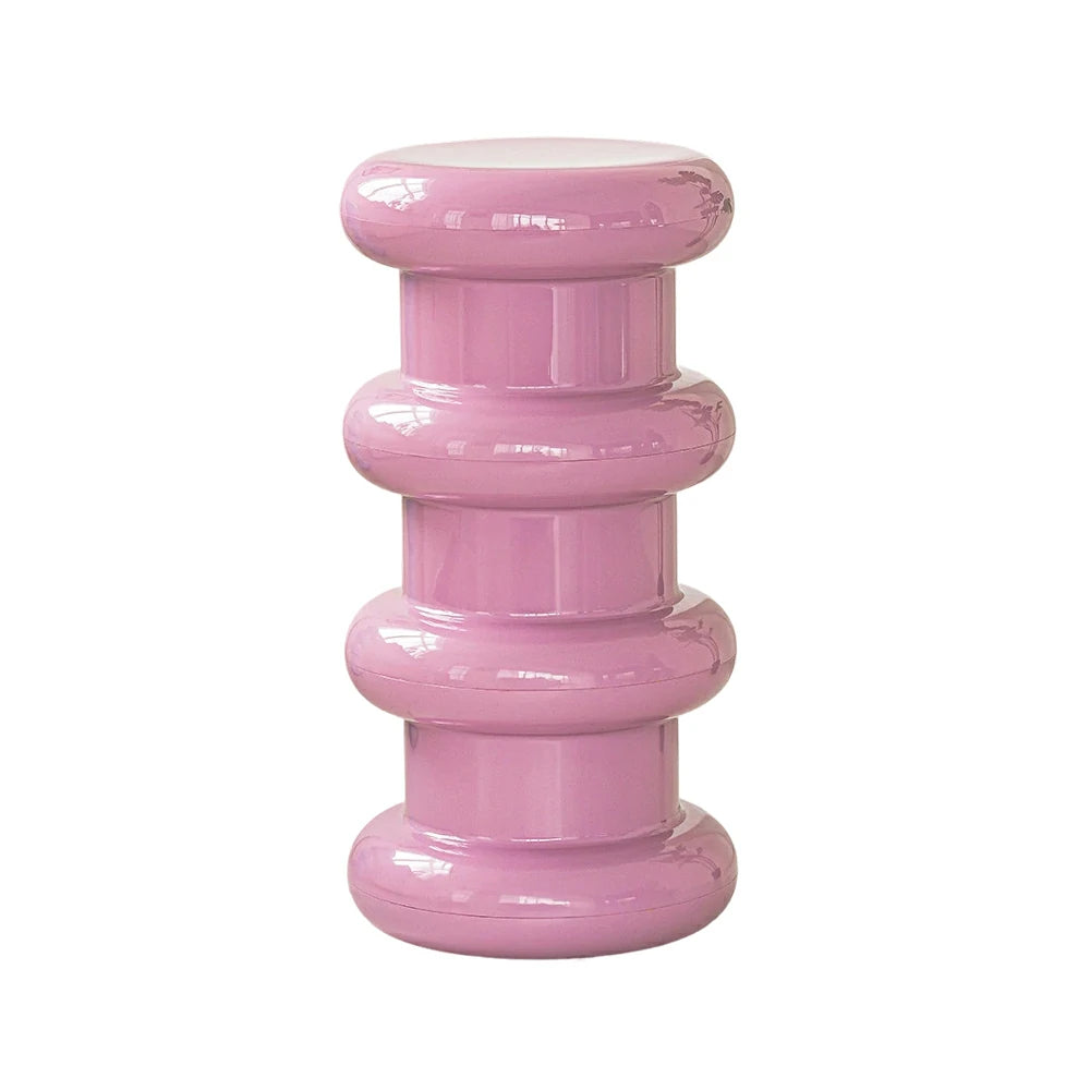 LIVARA Multi-Tier Coffee Table Stool - 2/3-Layer Design, Smooth Rounded Shape, Lightweight & Space-Saving, Modern Home Use - Purple