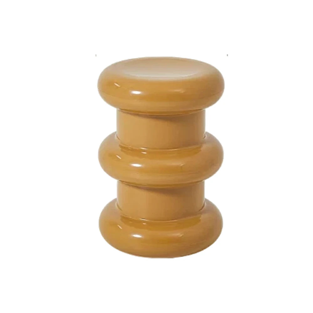 LIVARA Multi-Tier Coffee Table Stool - 2/3-Layer Design, Smooth Rounded Shape, Lightweight & Space-Saving, Modern Home Use - Yellow