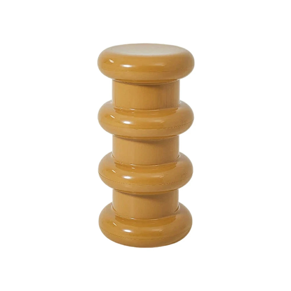 LIVARA Multi-Tier Coffee Table Stool - 2/3-Layer Design, Smooth Rounded Shape, Lightweight & Space-Saving, Modern Home Use - Yellow