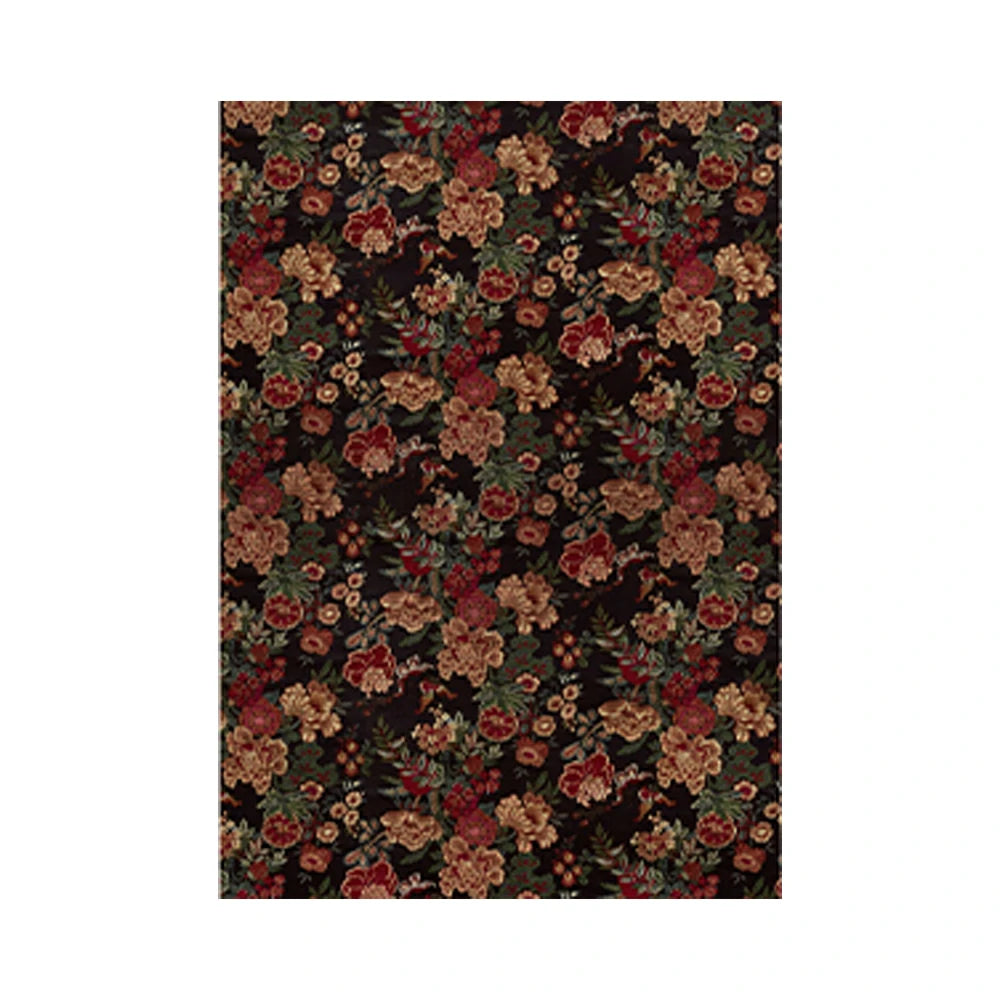 LIVARA 160/200cm Loop-Pile Rug - Upgraded Non-Slip Eco Cotton-Latex Backing - Vintage Floral Design, Rich Bloom Pattern, Soft & Durable - Red Floral