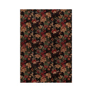 LIVARA 160/200cm Loop-Pile Rug - Upgraded Non-Slip Eco Cotton-Latex Backing - Vintage Floral Design, Rich Bloom Pattern, Soft & Durable - Red Floral