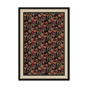 LIVARA 160/200cm Loop-Pile Rug - Upgraded Non-Slip Eco Cotton-Latex Backing - Elegant Border Frame, Classic Vintage Floral Pattern, Soft & Durable - Red Floral Border