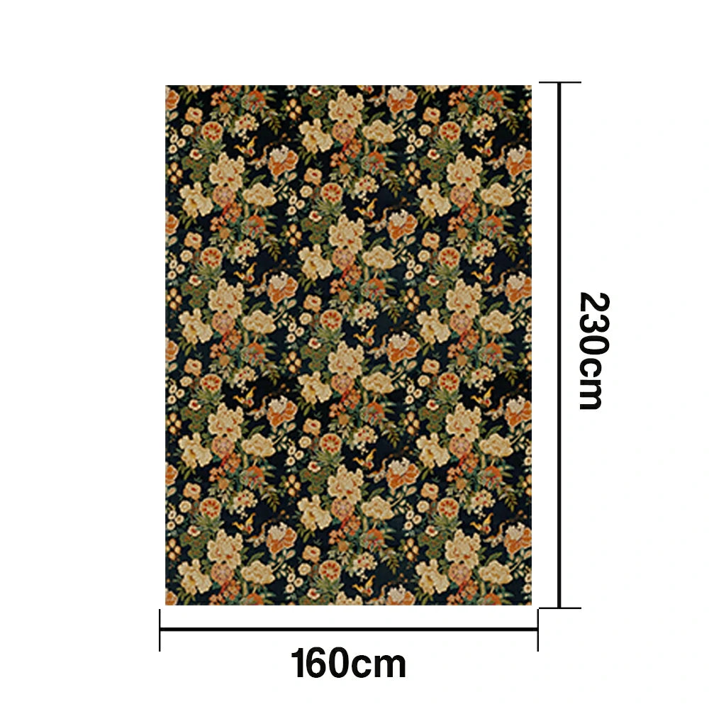 LIVARA 160/200cm Loop-Pile Rug - Upgraded Non-Slip Eco Cotton-Latex Backing - Elegant Border Frame, Classic Vintage Floral Pattern, Soft & Durable - Yellow Floral Border