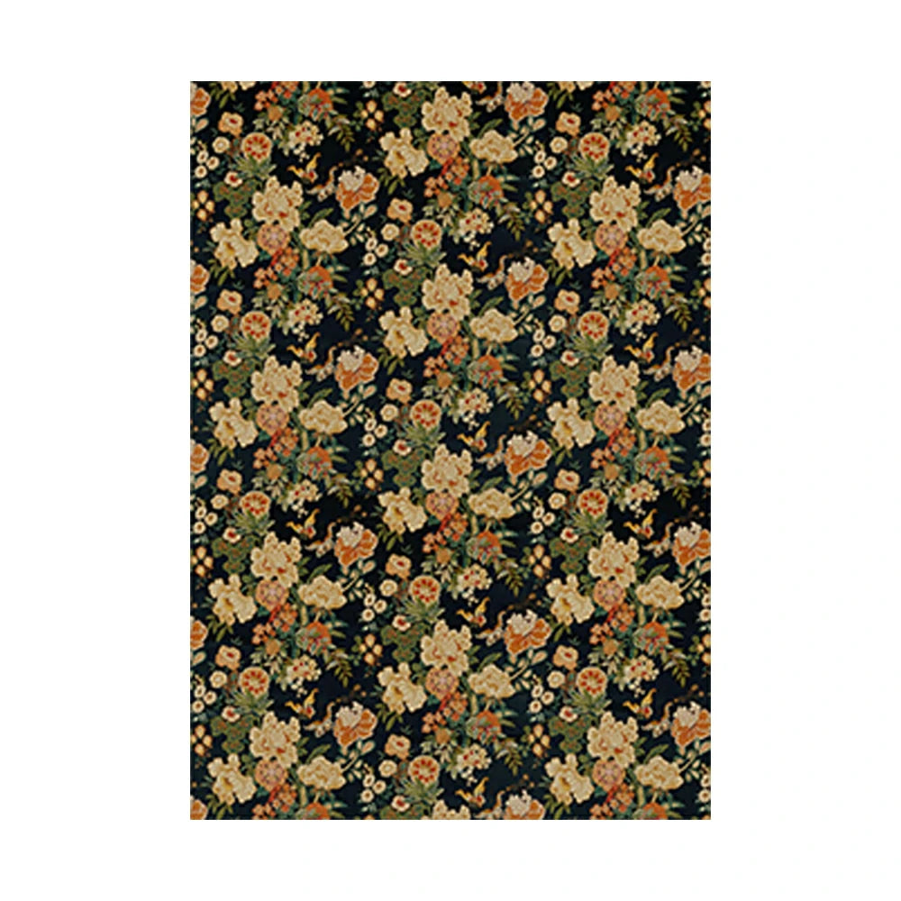 LIVARA 160/200cm Loop-Pile Rug - Upgraded Non-Slip Eco Cotton-Latex Backing - Elegant Border Frame, Classic Vintage Floral Pattern, Soft & Durable - Yellow Floral Border