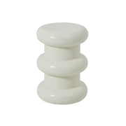 LIVARA Multi-Tier Coffee Table Stool - 2/3-Layer Design, Smooth Rounded Shape, Lightweight & Space-Saving, Modern Home Use - White