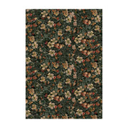 LIVARA 160/200cm Loop-Pile Rug - Upgraded Non-Slip Eco Cotton-Latex Backing - Botanical Motif, Cozy Vintage Texture, Soft & Durable - Clover Green