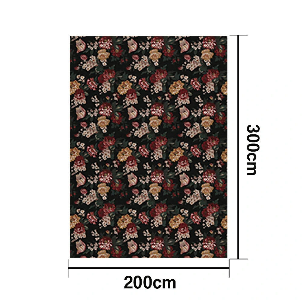LIVARA 160/200cm Loop-Pile Rug - Non-Slip Eco Cotton-Latex Backing, Soft & Durable, Easy to Clean - Pink Rose Bloom