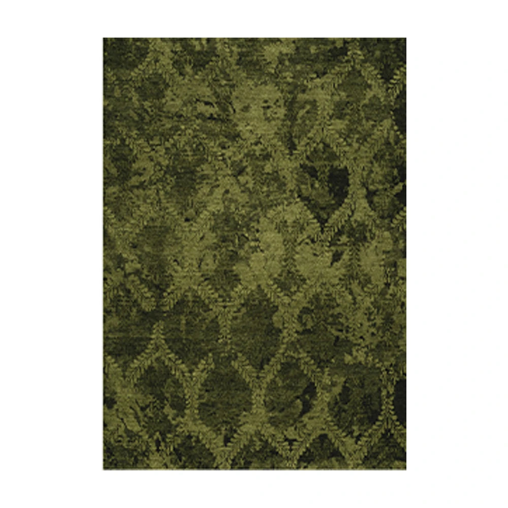 LIVARA 160/200cm Loop-Pile Rug - Non-Slip Eco Cotton-Latex Backing, Soft & Durable, Easy to Clean - Fern Moss Green
