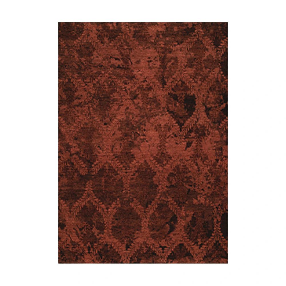 LIVARA 160/200cm Loop-Pile Rug - Non-Slip Eco Cotton-Latex Backing, Soft & Durable, Easy to Clean - Fern Wine Red