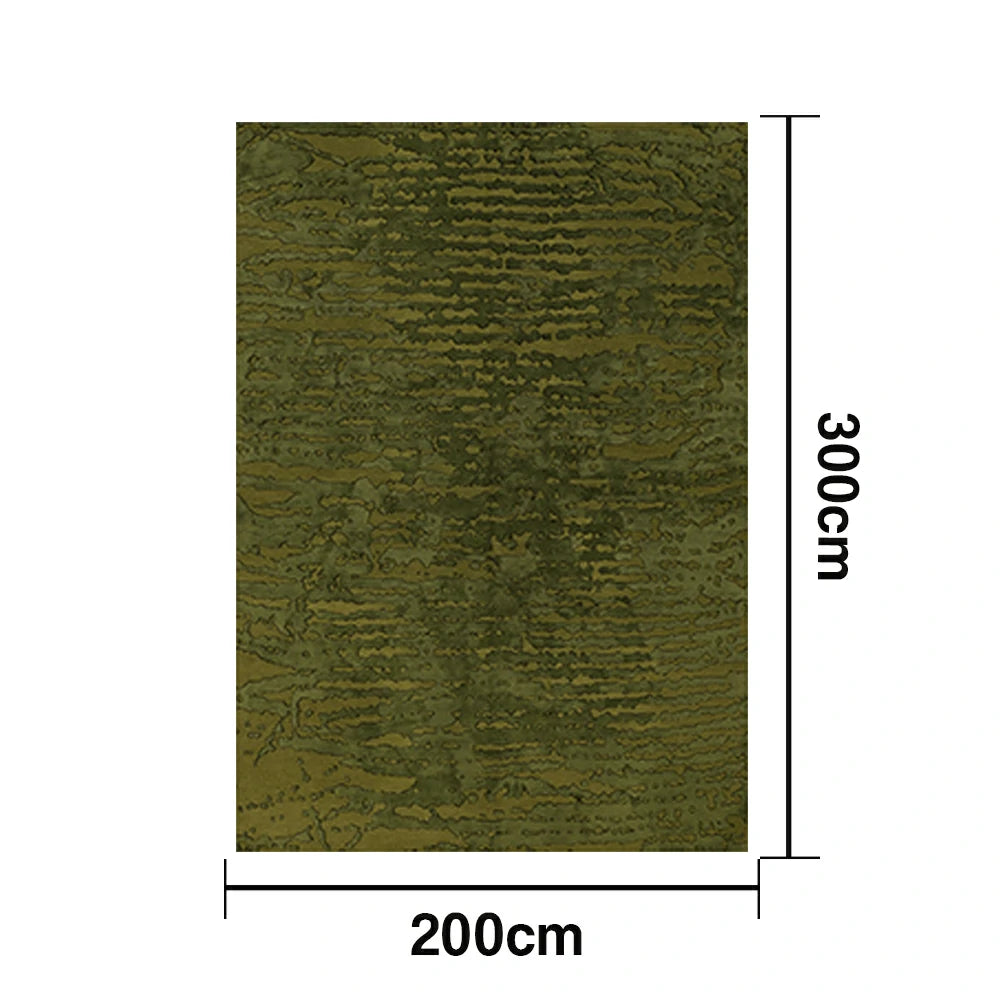 LIVARA 160/200cm Loop-Pile Rug - Non-Slip Eco Cotton-Latex Backing, Soft & Durable, Easy to Clean - Forest Deep Green