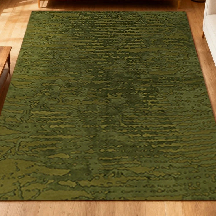LIVARA 160/200cm Loop-Pile Rug - Non-Slip Eco Cotton-Latex Backing, Soft & Durable, Easy to Clean - Forest Deep Green