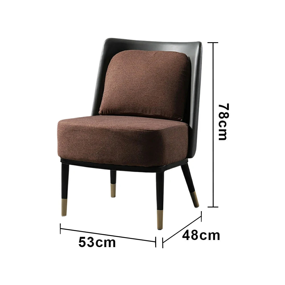 LIVARA Modern Accent Lounge Chair - Fine Linen Upholstery with Contrast Backrest, Deep Cushioned Seat, Compact Statement Design - Brown Linen & Dark Grey