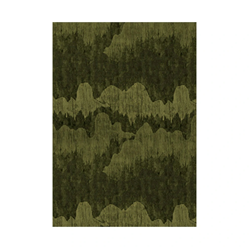 LIVARA 160/200cm Nature-Wave Loop-Pile Rug - Non-Slip Eco Cotton-Latex Backing, Soft & Durable, Easy to Clean - Forest Green
