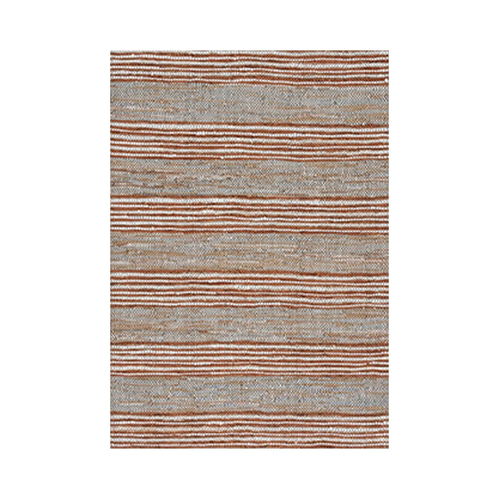 LIVARA 160/200cm Stripe-Texture Loop-Pile Rug - Non-Slip Eco Cotton-Latex Backing, Soft & Durable, Easy to Clean - Terra Grey Mix