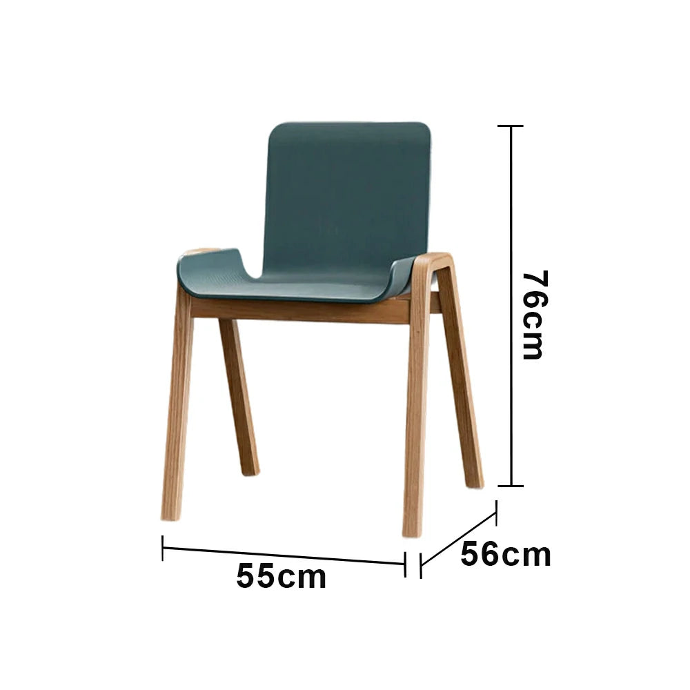 LIVARA Modern Meeting Chair - Ergonomic PP Plastic Seat with Solid Bentwood Legs, Lightweight Minimalist Design for Office & Dining Use - Green