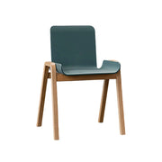 LIVARA Modern Meeting Chair - Ergonomic PP Plastic Seat with Solid Bentwood Legs, Lightweight Minimalist Design for Office & Dining Use - Green