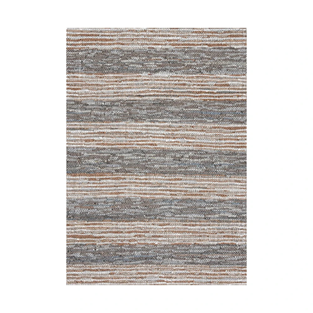 LIVARA 160/200cm Grey-Blend Stripe Loop-Pile Rug - Non-Slip Eco Cotton-Latex Backing, Soft & Durable, Easy to Clean - Natural Grey Mix