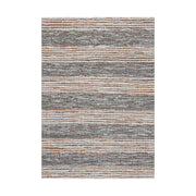 LIVARA 160/200cm Grey-Blend Stripe Loop-Pile Rug - Non-Slip Eco Cotton-Latex Backing, Soft & Durable, Easy to Clean - Natural Grey Mix