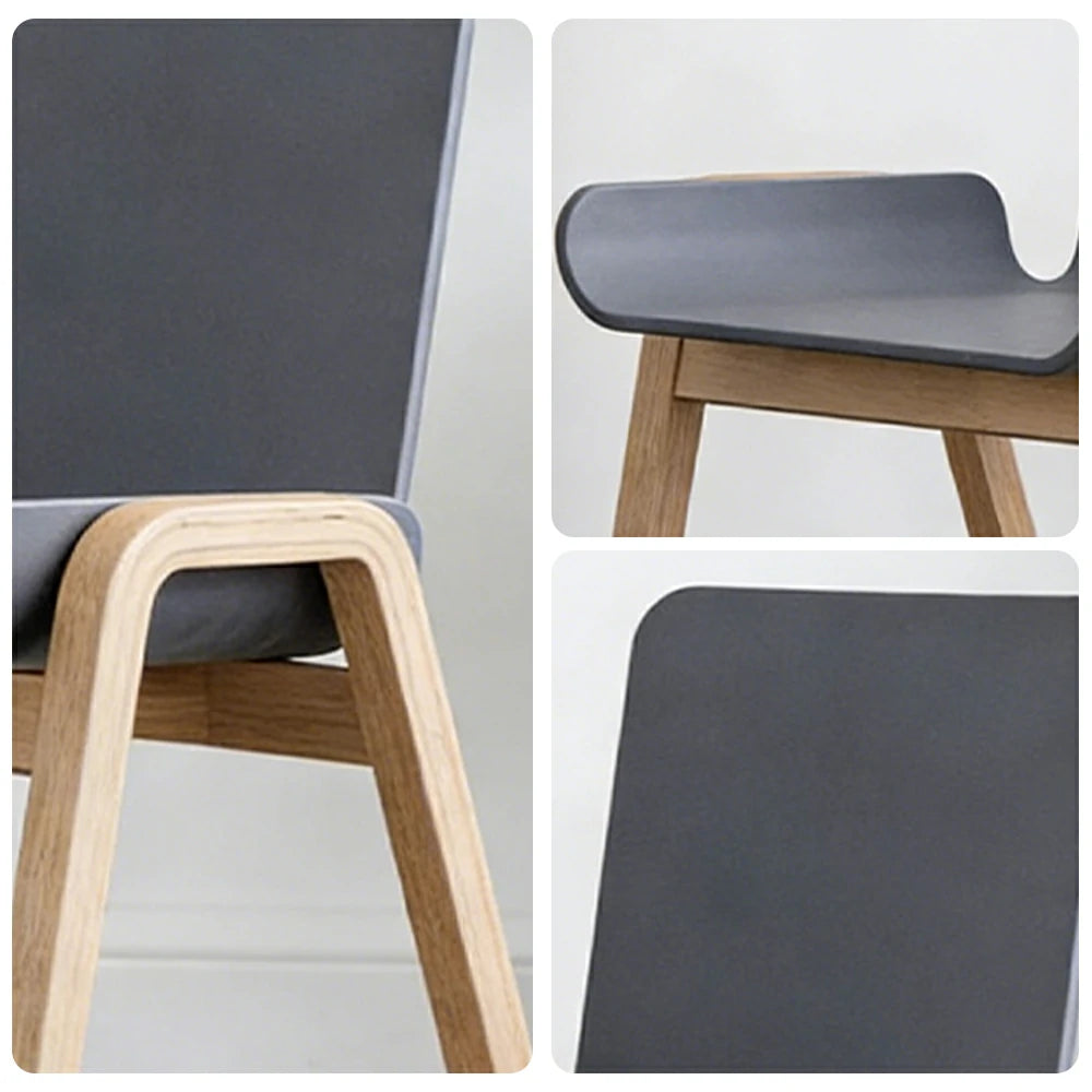 LIVARA Modern Meeting Chair - Ergonomic PP Plastic Seat with Solid Bentwood Legs, Lightweight Minimalist Design for Office & Dining Use - Grey