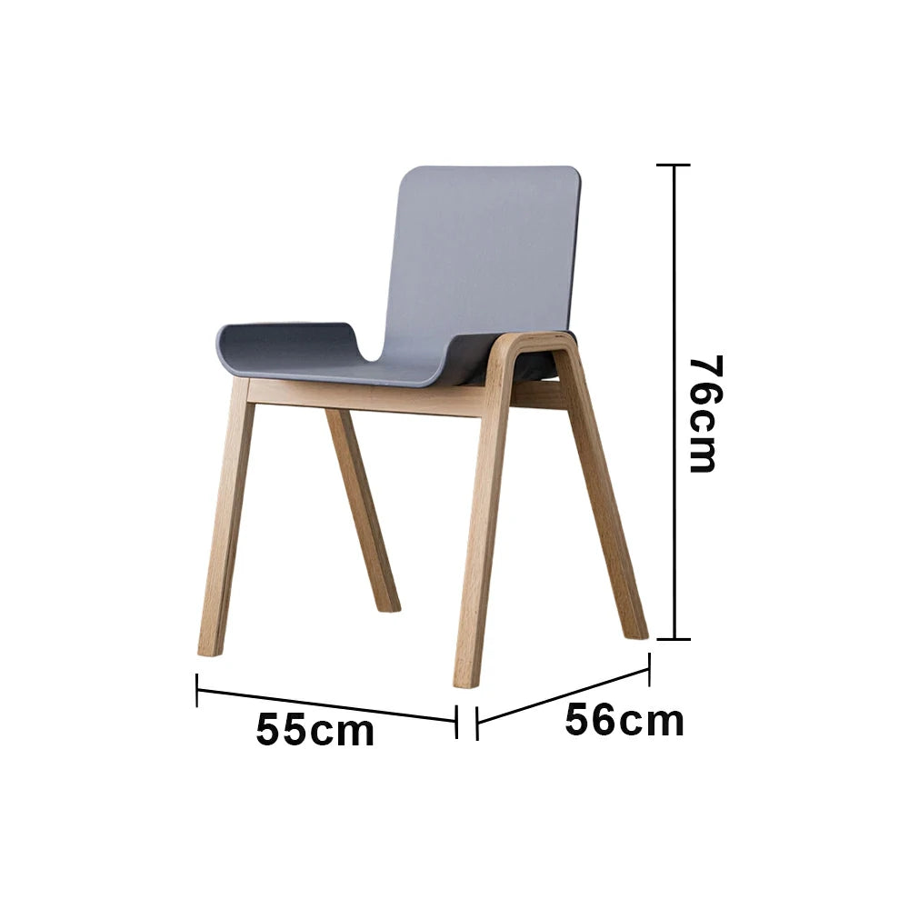 LIVARA Modern Meeting Chair - Ergonomic PP Plastic Seat with Solid Bentwood Legs, Lightweight Minimalist Design for Office & Dining Use - Grey