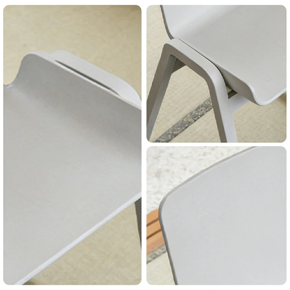 LIVARA Modern Meeting Chair - Ergonomic PP Plastic Seat with Solid Bentwood Legs, Lightweight Minimalist Design for Office & Dining Use - White