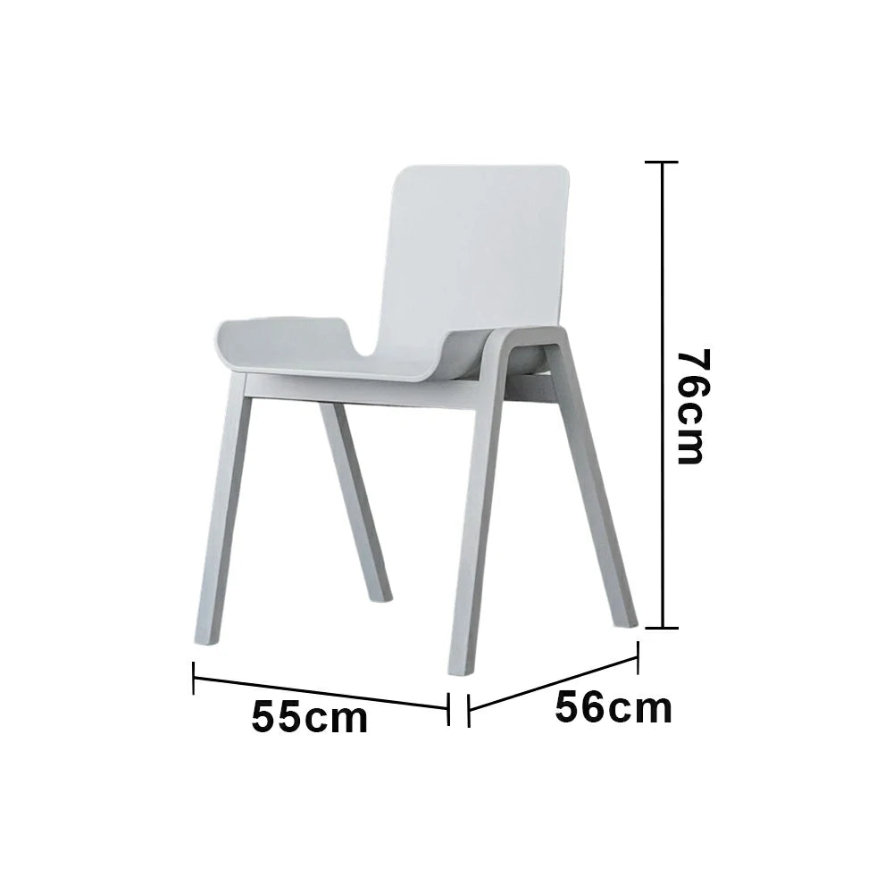 LIVARA Modern Meeting Chair - Ergonomic PP Plastic Seat with Solid Bentwood Legs, Lightweight Minimalist Design for Office & Dining Use - White