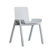 LIVARA Modern Meeting Chair - Ergonomic PP Plastic Seat with Solid Bentwood Legs, Lightweight Minimalist Design for Office & Dining Use - White