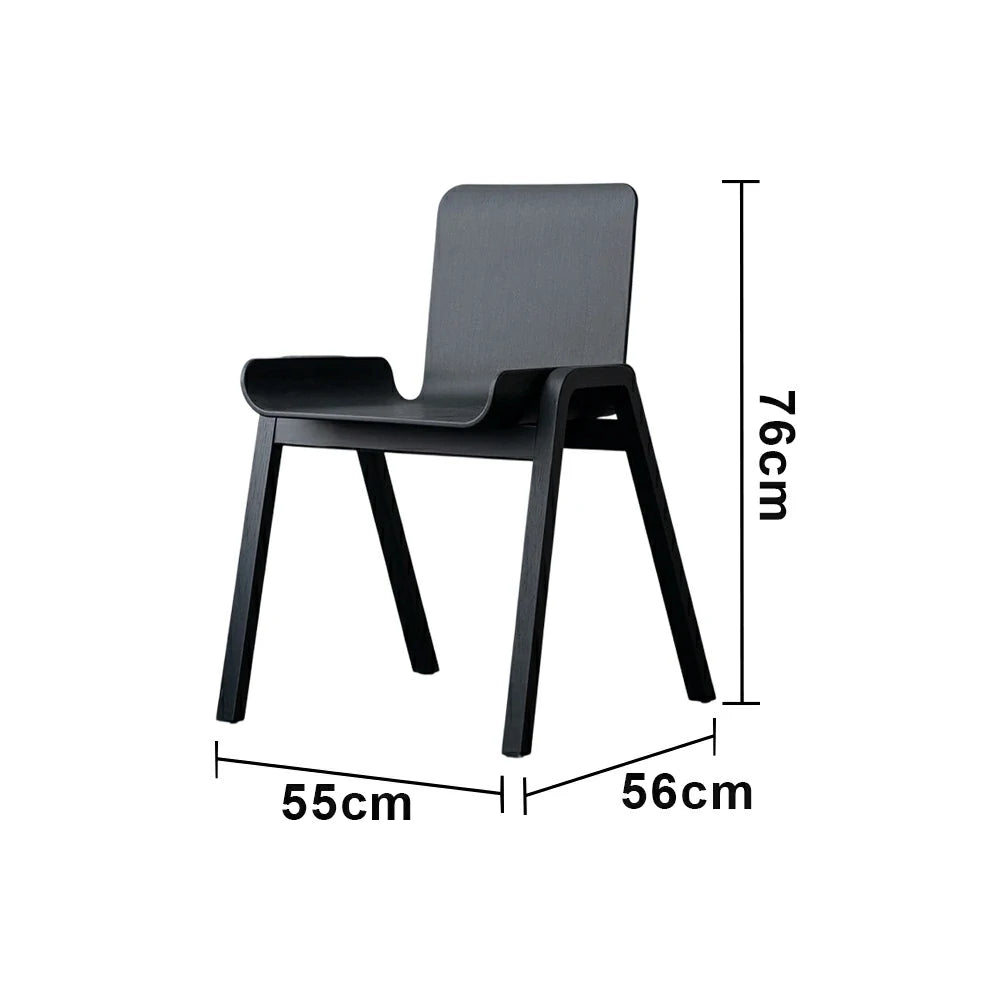LIVARA Modern Meeting Chair - Ergonomic PP Plastic Seat with Solid Bentwood Legs, Lightweight Minimalist Design for Office & Dining Use - Black